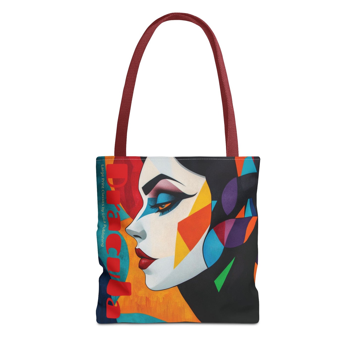 Dracula's Bride tote bag; red handles