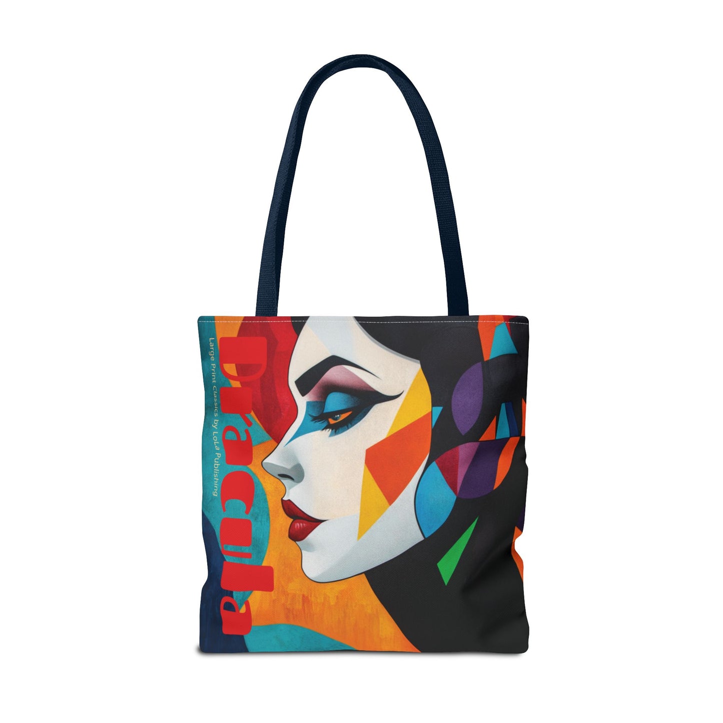 Dracula's Bride tote bag; navy handles