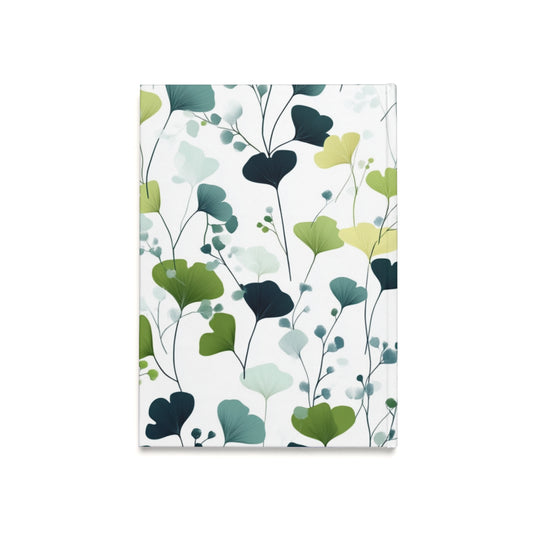 "Floral hardcover notebook with a minimalist back cover. Sturdy and stylish, ideal for students, writers, and professionals."