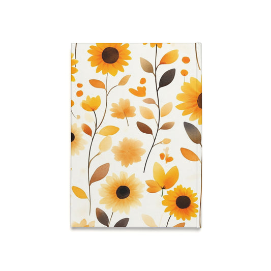 "Floral hardcover notebook with a minimalist back cover. Sturdy and stylish, ideal for students, writers, and professionals."