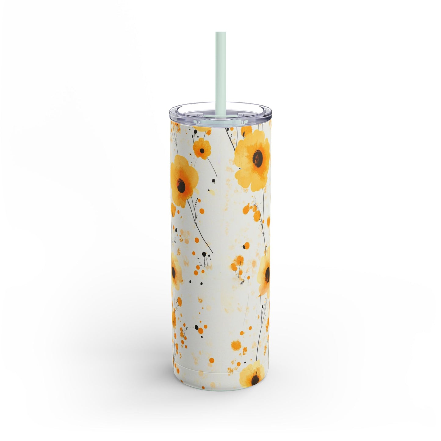 "Buttercup Skinny Tumbler with a minimalist back design and a smooth, glossy finish. Elegant and functional."