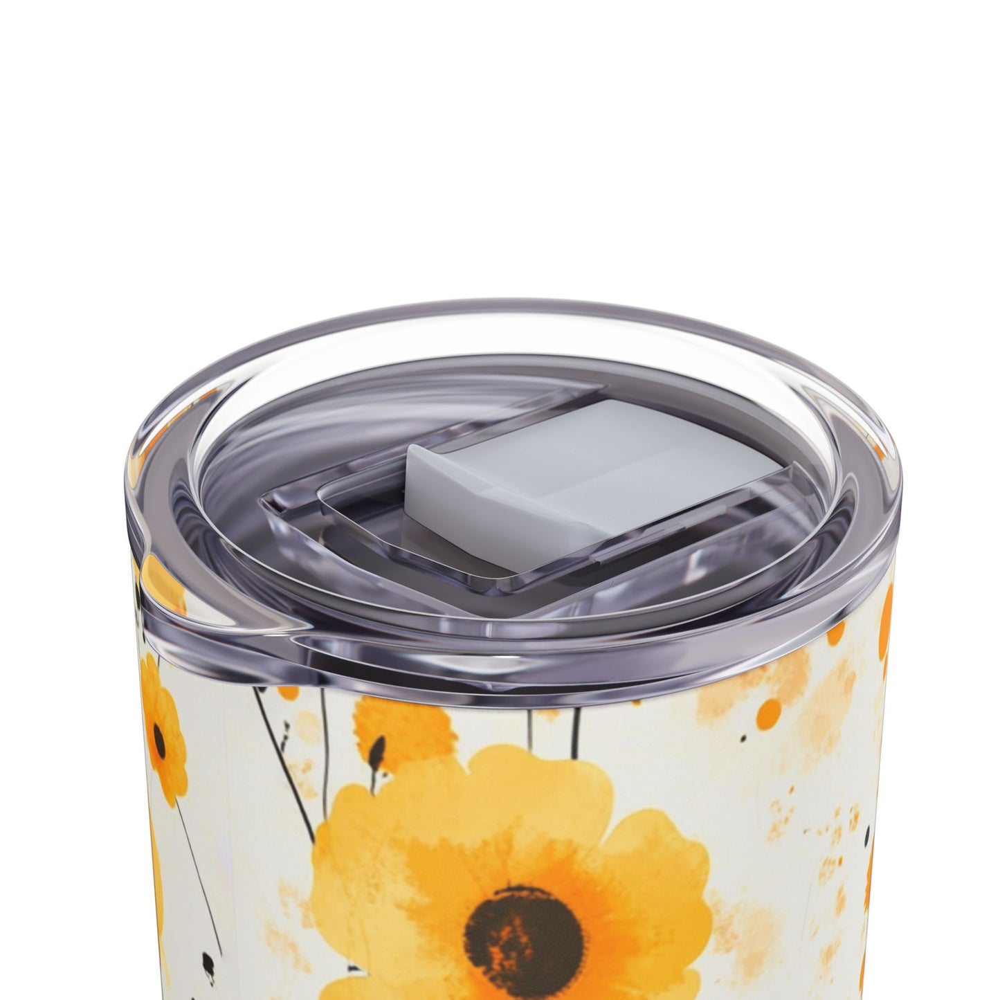"Buttercup Skinny Tumbler with a secure spill-proof lid and double-wall insulation. Keeps beverages at the ideal temperature for hours."