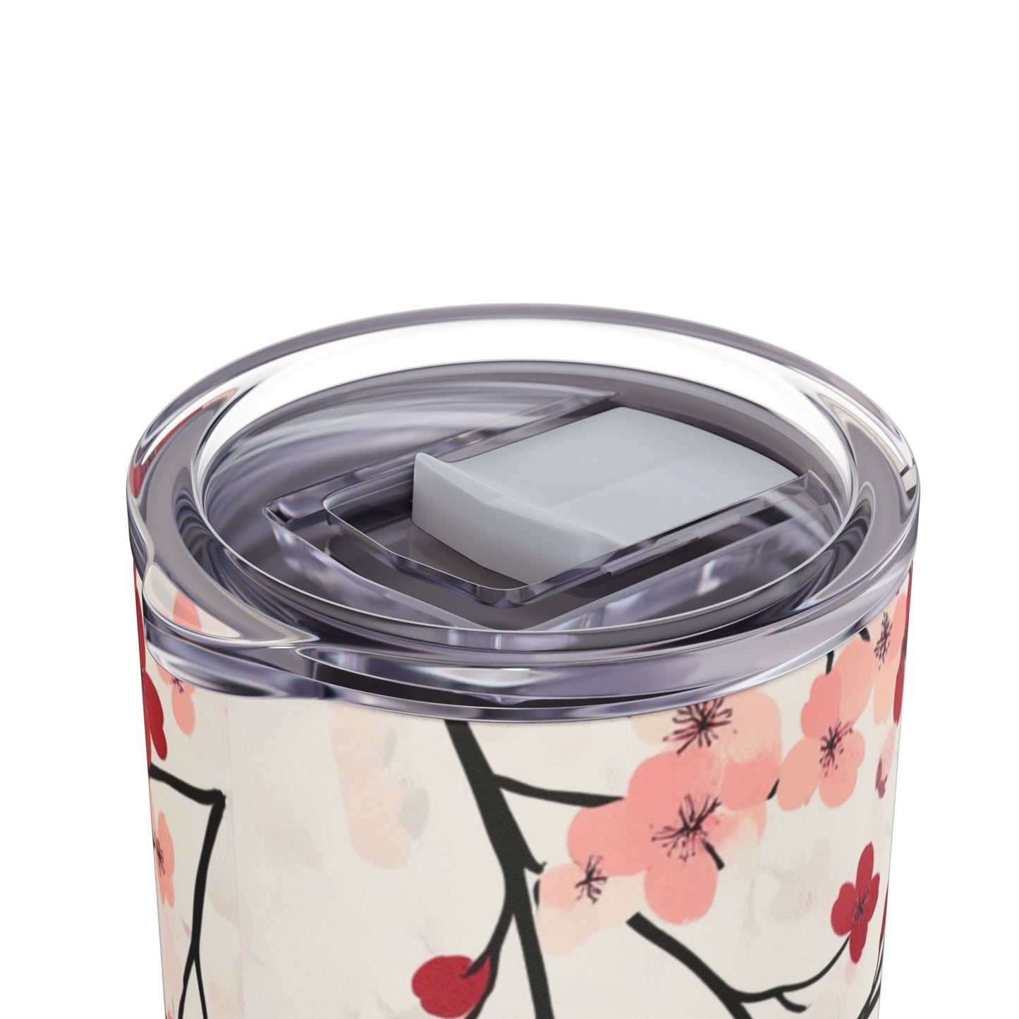 "Cherry Blossoms Skinny Tumbler with a secure spill-proof lid and double-wall insulation. Keeps beverages at the ideal temperature for hours."