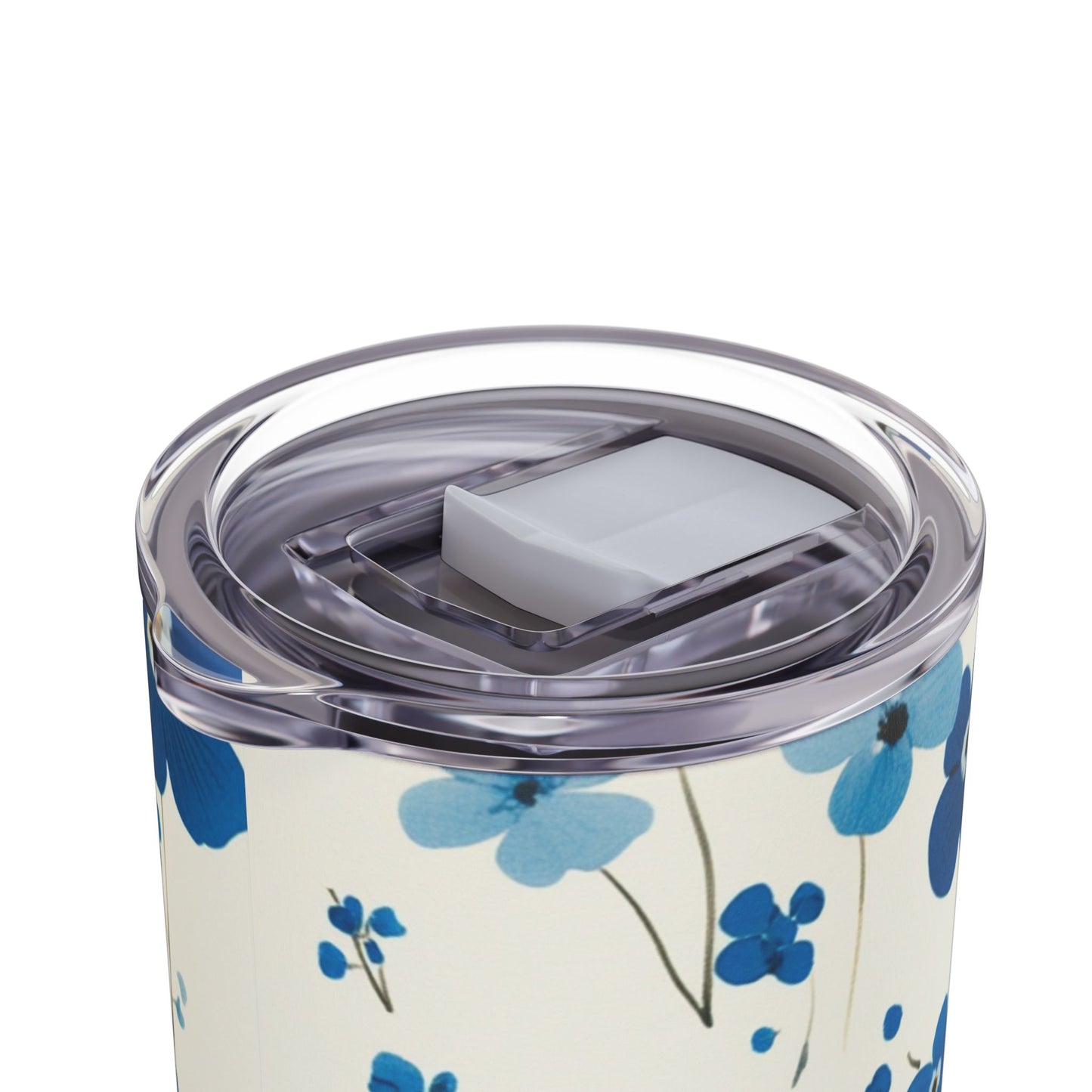 "Forget me nots Skinny Tumbler with a secure spill-proof lid and double-wall insulation. Keeps beverages at the ideal temperature for hours."
