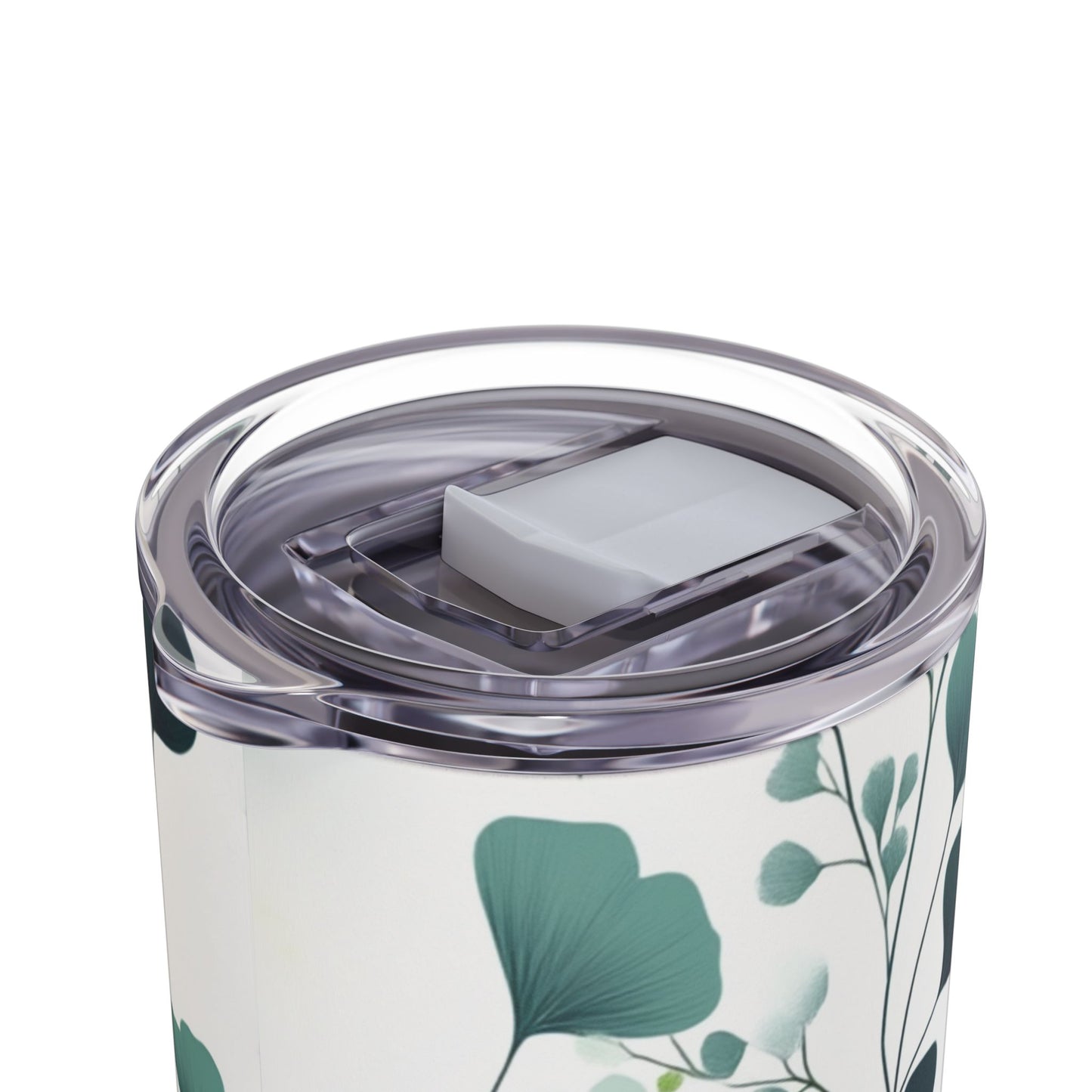 "Ginkgo Skinny Tumbler with a secure spill-proof lid and double-wall insulation. Keeps beverages at the ideal temperature for hours."