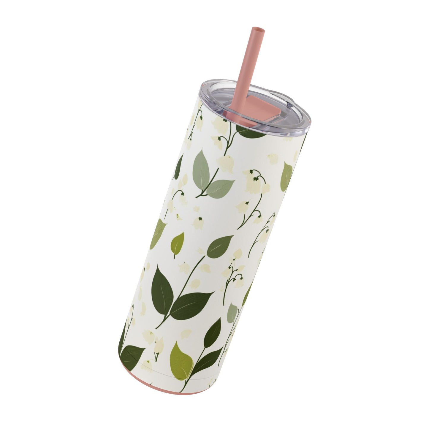 "Lily of the Valley Skinny Tumbler with a soft purple floral print and high-quality finish. Durable and stylish for everyday hydration."