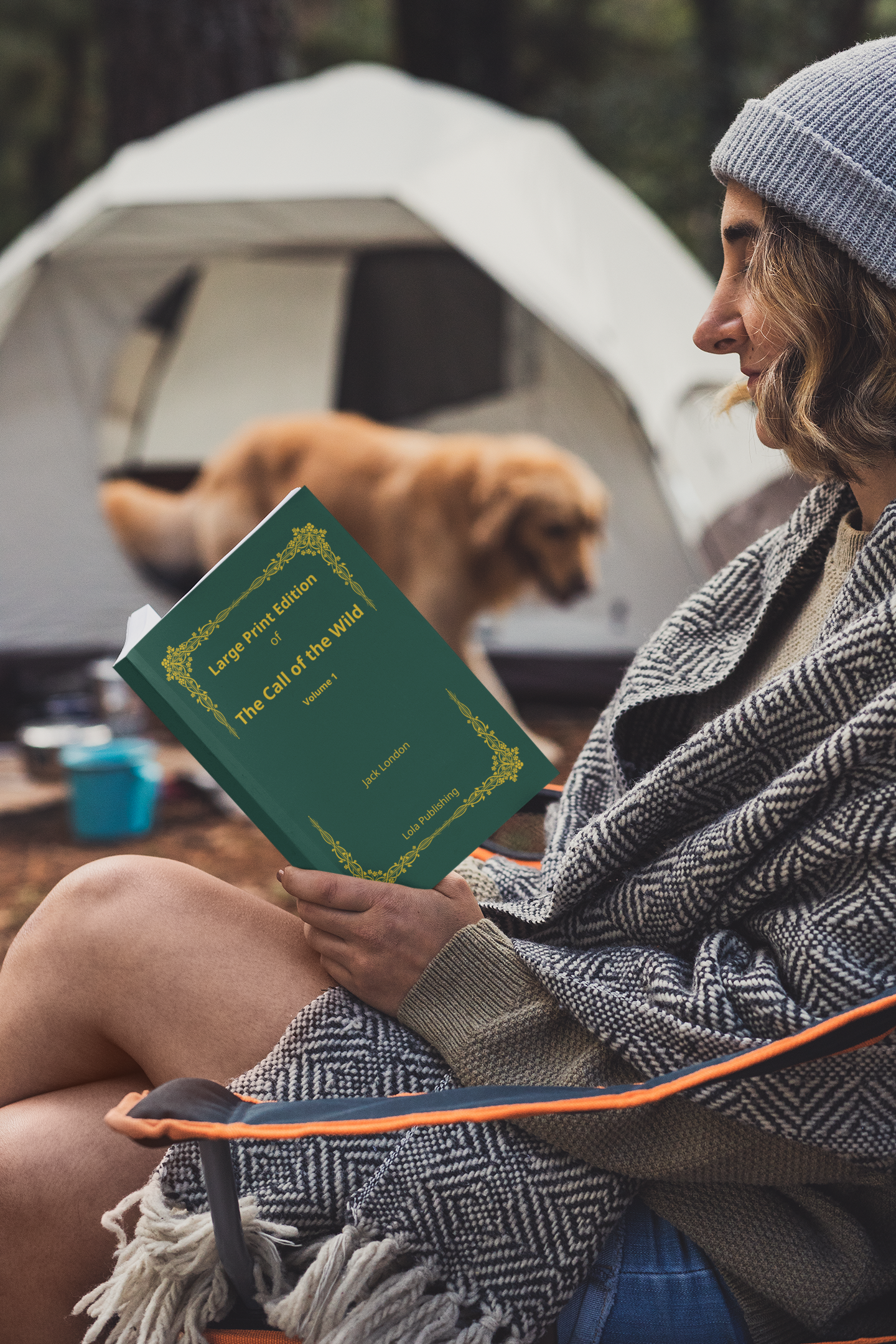 a-woman-camping-with-her-dog-reading-the-call-of-the-wild-part1