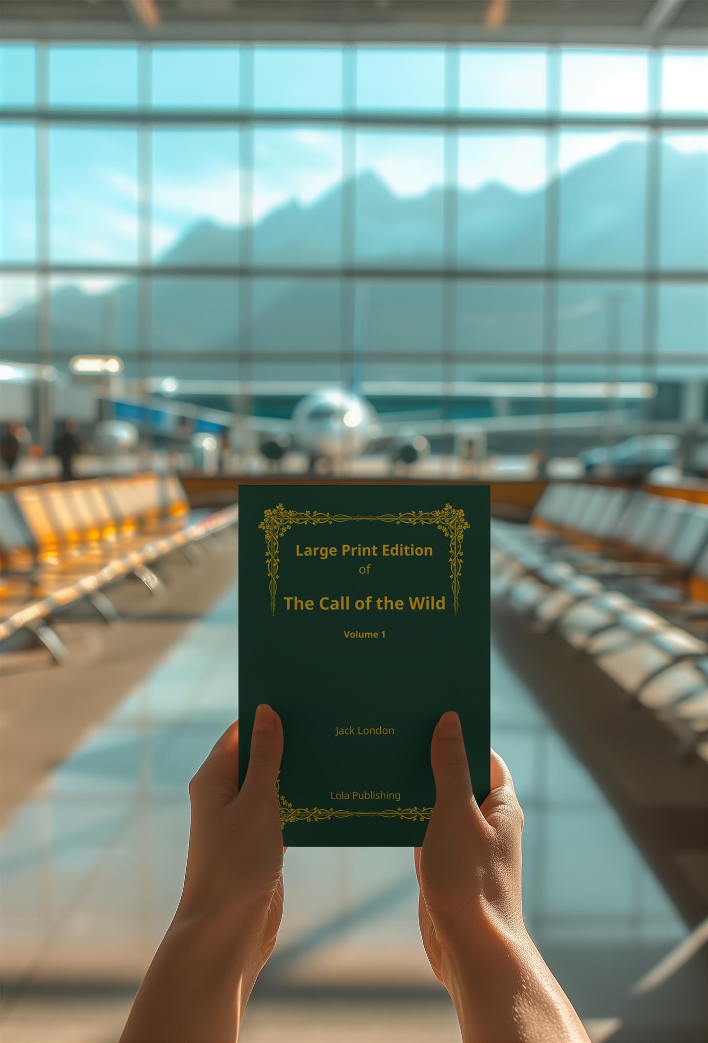 a-woman-holding-the-call-of-the-wild-part1-at-the-airport