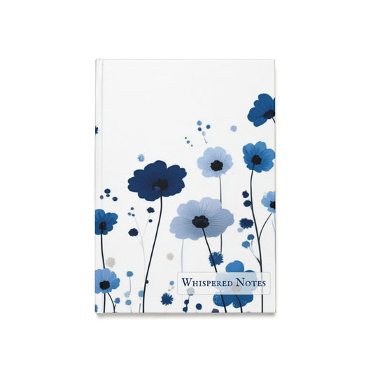 "Floral hardcover notebook with a vibrant blue design. Aesthetic and practical, perfect for everyday writing and organization."