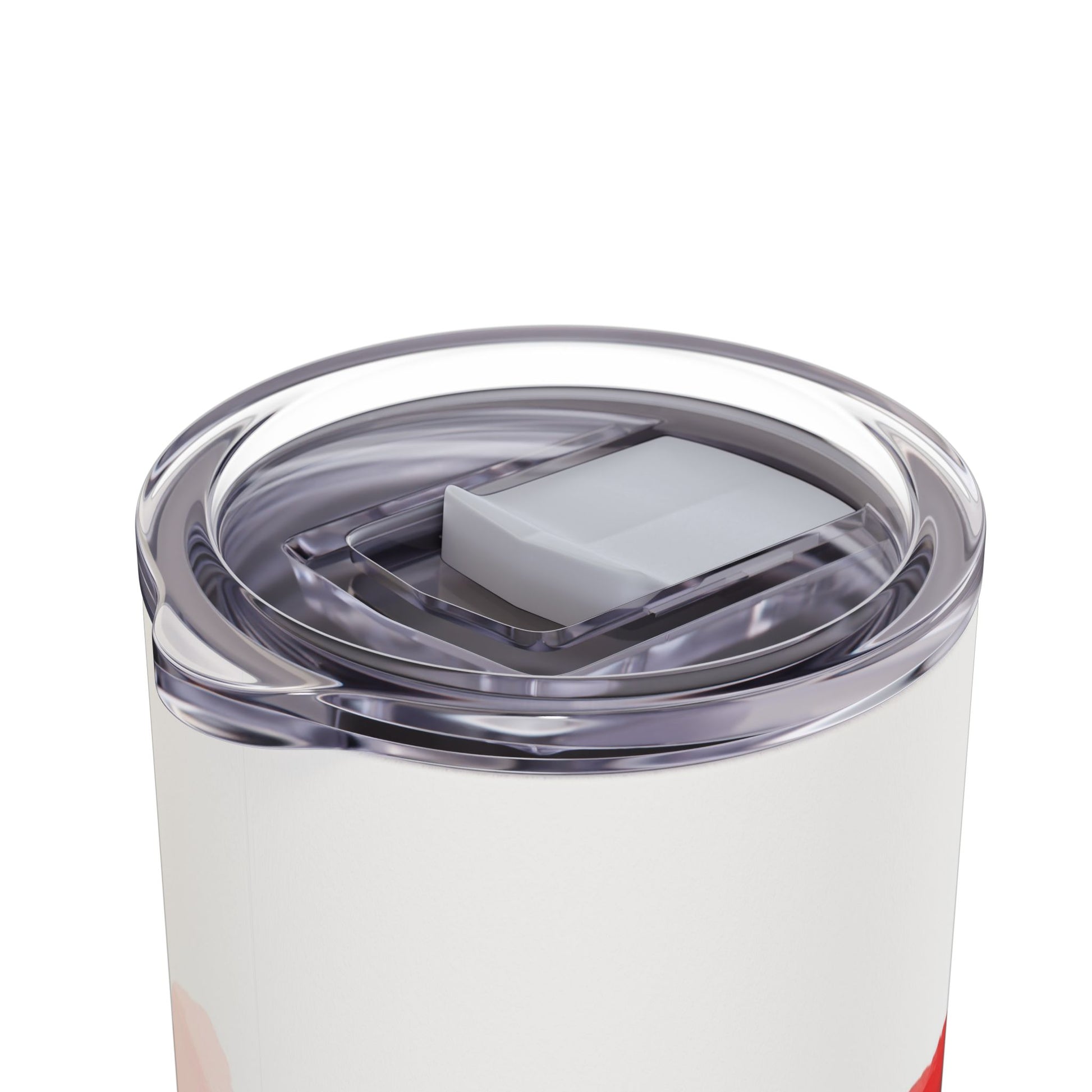 "Poppies Skinny Tumbler with a secure spill-proof lid and double-wall insulation. Keeps beverages at the ideal temperature for hours."