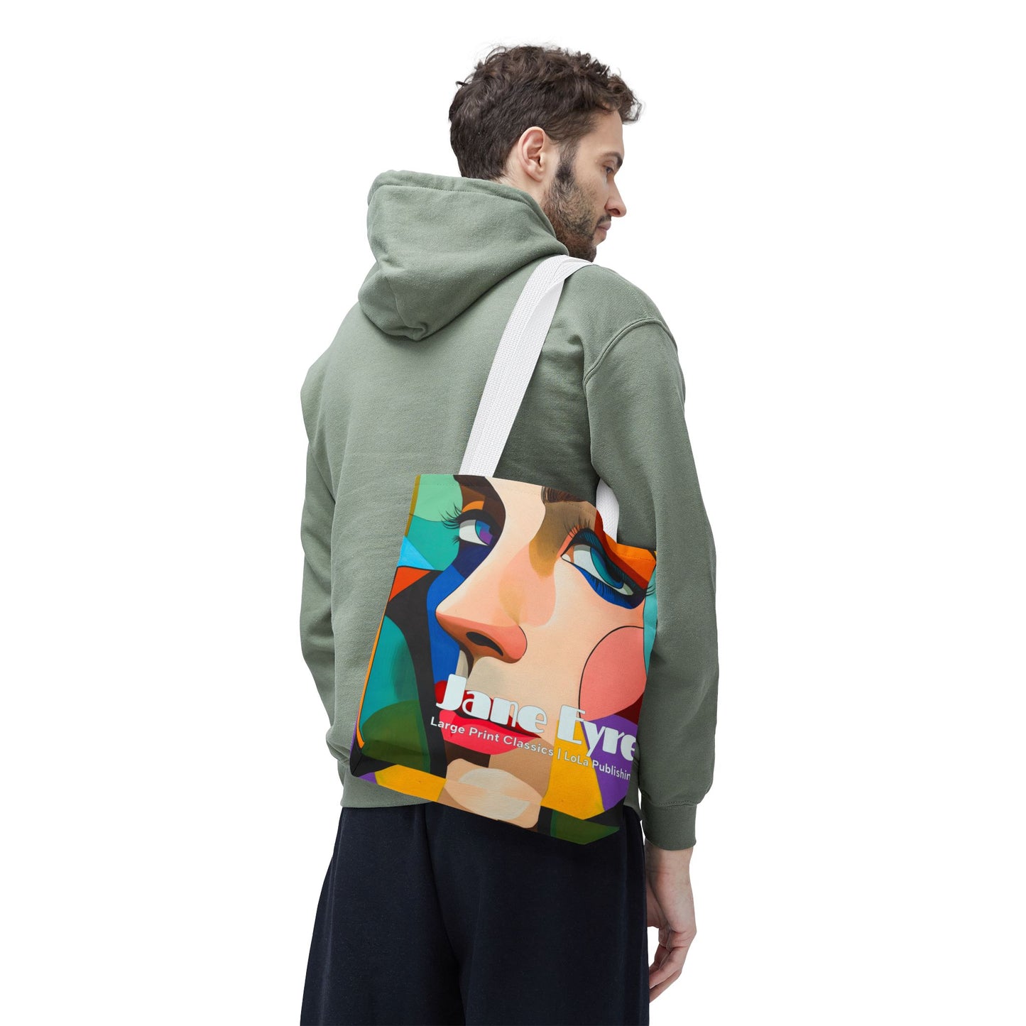 a-man-posing-with-a-JaneEyre-tote-bag